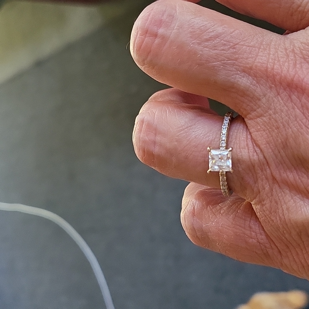 Simulated Princess Cut Diamond Ring - image 4